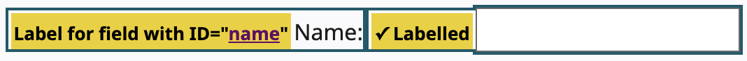 Example of form field with correctly associated label